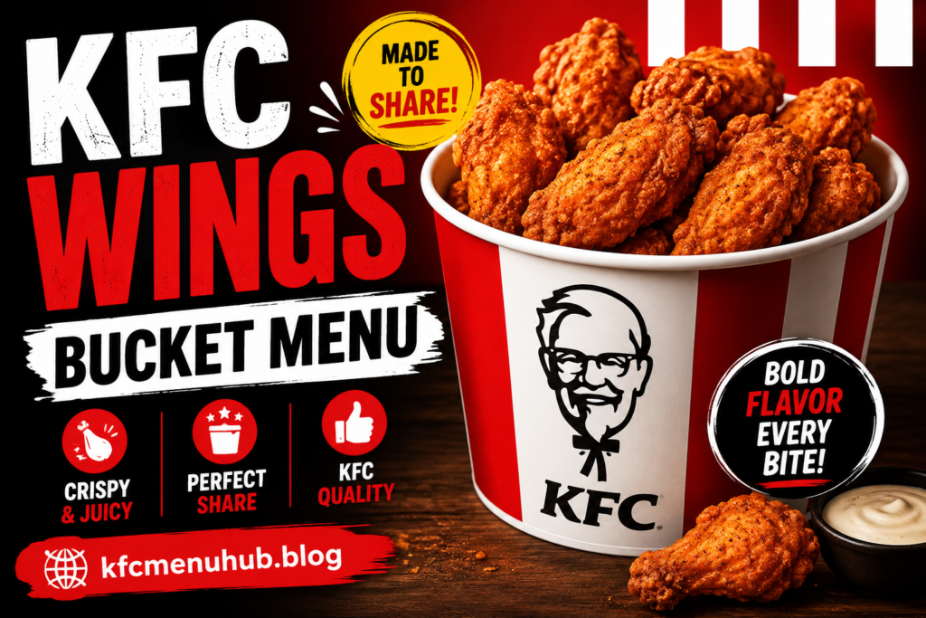 KFC Wings Bucket Menu with Prices 2026